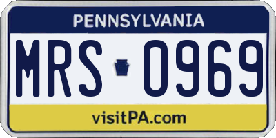 PA license plate MRS0969