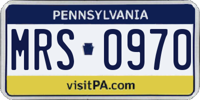 PA license plate MRS0970