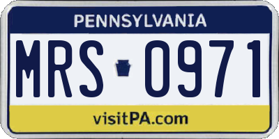 PA license plate MRS0971