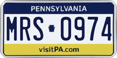 PA license plate MRS0974