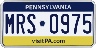 PA license plate MRS0975