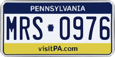 PA license plate MRS0976