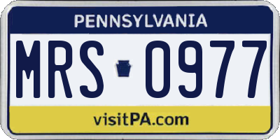 PA license plate MRS0977