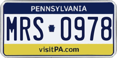 PA license plate MRS0978