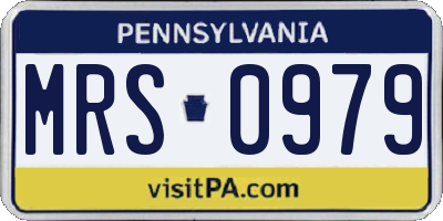 PA license plate MRS0979