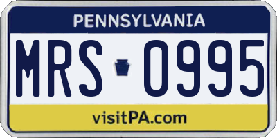 PA license plate MRS0995