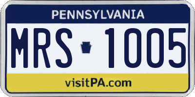 PA license plate MRS1005
