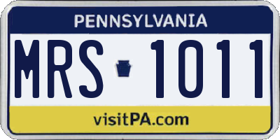 PA license plate MRS1011