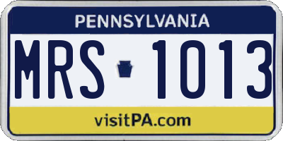 PA license plate MRS1013
