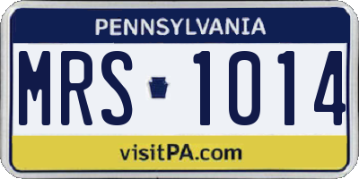 PA license plate MRS1014