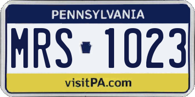 PA license plate MRS1023