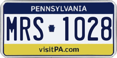 PA license plate MRS1028