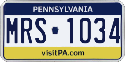 PA license plate MRS1034