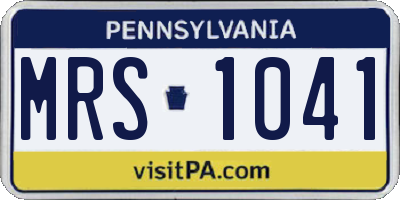 PA license plate MRS1041