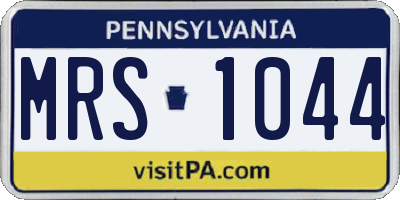 PA license plate MRS1044