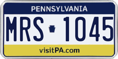 PA license plate MRS1045