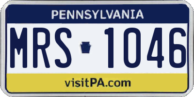 PA license plate MRS1046