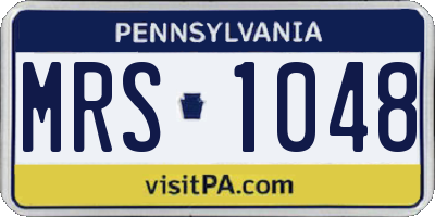 PA license plate MRS1048