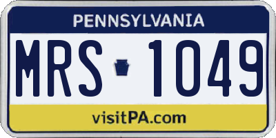 PA license plate MRS1049