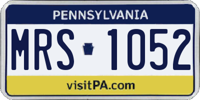 PA license plate MRS1052