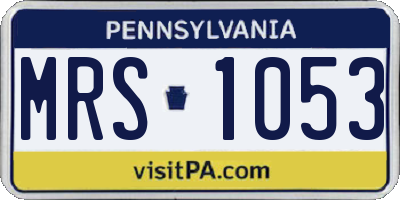 PA license plate MRS1053