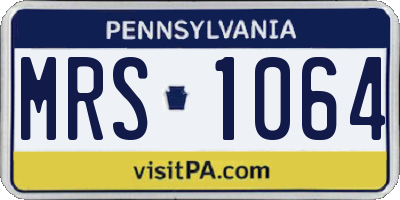 PA license plate MRS1064