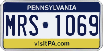 PA license plate MRS1069