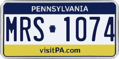 PA license plate MRS1074