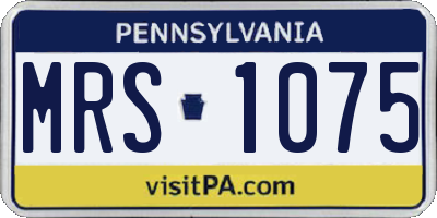 PA license plate MRS1075