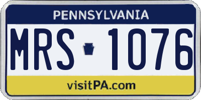 PA license plate MRS1076