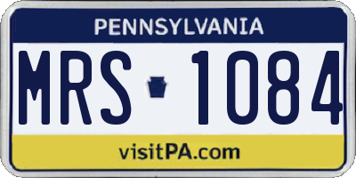 PA license plate MRS1084