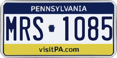 PA license plate MRS1085