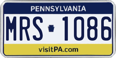 PA license plate MRS1086
