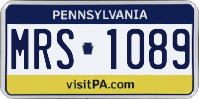 PA license plate MRS1089