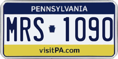PA license plate MRS1090