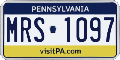 PA license plate MRS1097