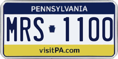 PA license plate MRS1100