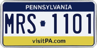 PA license plate MRS1101