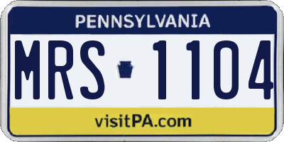 PA license plate MRS1104
