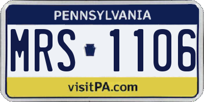 PA license plate MRS1106