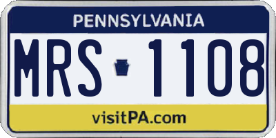 PA license plate MRS1108