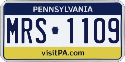 PA license plate MRS1109