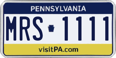 PA license plate MRS1111