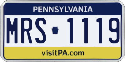 PA license plate MRS1119