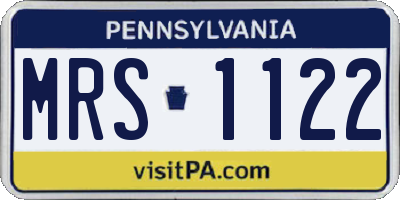 PA license plate MRS1122