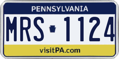 PA license plate MRS1124