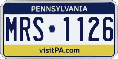 PA license plate MRS1126