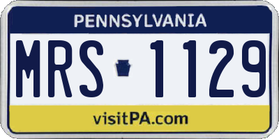 PA license plate MRS1129