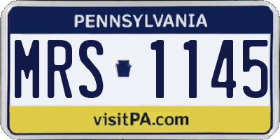 PA license plate MRS1145