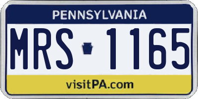 PA license plate MRS1165